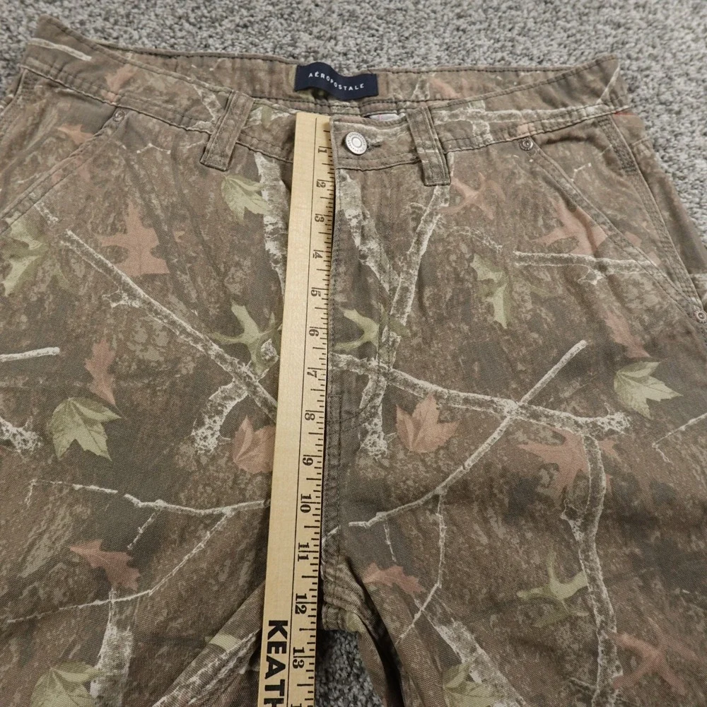 Aeropostale Jeans Mens M 34X30 Brown Green Camo Canvas Carpenter Hunting Outdoor